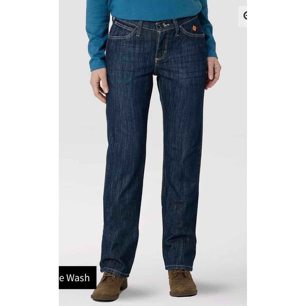 Wrangler FR Jeans Womens 16‎ Dark Wash Good Flame Resistant Workwear CAT2 2112